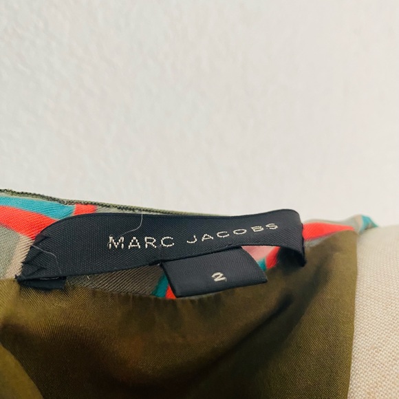 Marc Jacob’s Green Pink Sheath Sleeveless Belted Dress - Picture 10 of 11